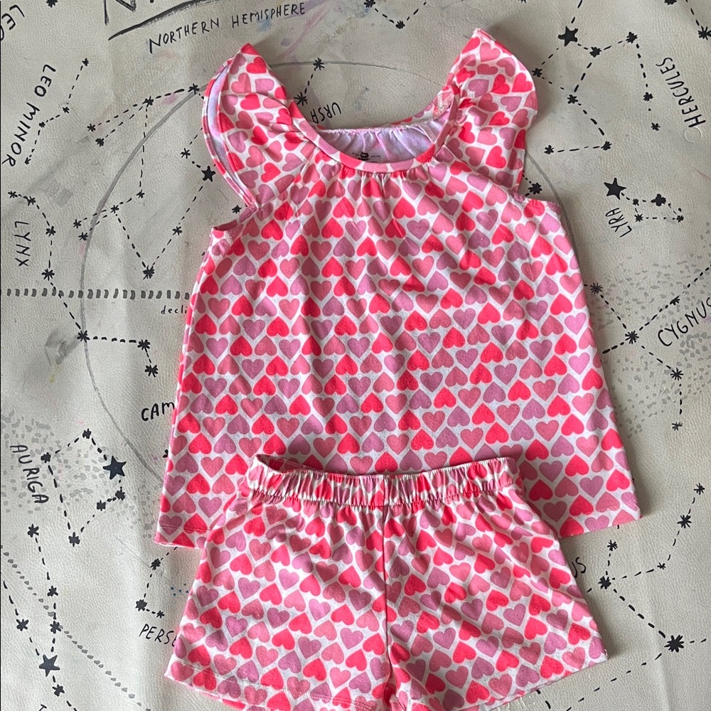 Crewcuts Pink Heart Kids Pajama Set